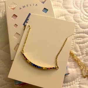 🌈 Amelia Rue Jeweled Rainbow Necklace                    Brand New 💎